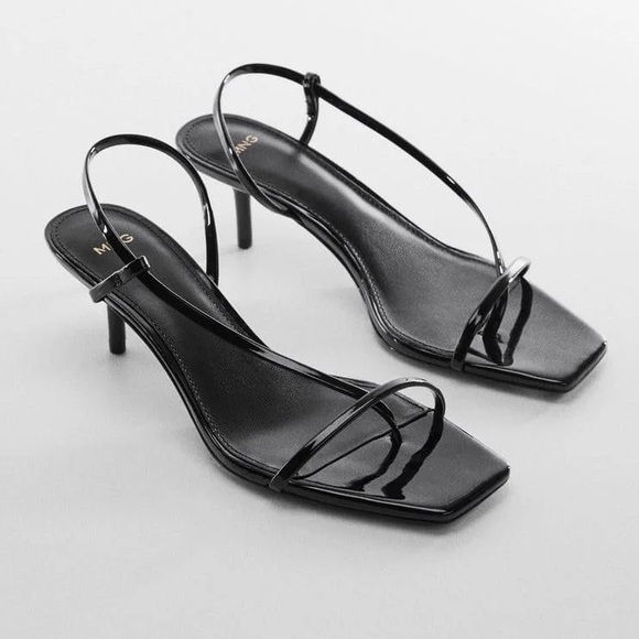 MANGO Black Strappy Heels - Picture 1 of 4